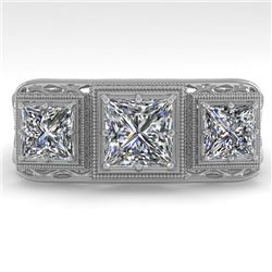 2 CTW Past Present Future VS/SI Princess Diamond Ring 18K White Gold - REF-481N6Y - 36069