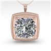 Image 2 : 1 CTW VS/SI Cushion Cut Diamond Solitaire Necklace 18K Rose Gold - REF-332H8A - 36005