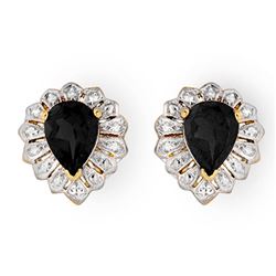 2.20 CTW Blue Sapphire Earrings 10K Yellow Gold - REF-15Y6K - 13811