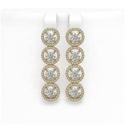 6.14 CTW Diamond Designer Earrings 18K Yellow Gold - REF-969A8X - 42676