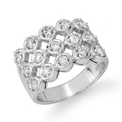 1.0 CTW Certified VS/SI Diamond Ring 14K White Gold - REF-99H3A - 14047