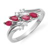 Image 1 : 0.40 CTW Ruby & Diamond Ring 14K White Gold - REF-27N8Y - 13148