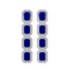 12.33 CTW Sapphire & Diamond Halo Earrings 10K White Gold - REF-158F4N - 41432
