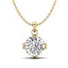 1 CTW VS/SI Diamond Solitaire Art Deco Stud Necklace 18K Yellow Gold - REF-294X2T - 36916