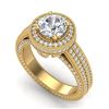 2.8 CTW VS/SI Diamond Solitaire Art Deco Ring 18K Yellow Gold - REF-527A3X - 37138