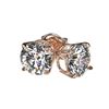 Image 4 : 1 CTW Certified H-SI/I Quality Diamond Solitaire Stud Earrings 10K Rose Gold - REF-94N5Y - 33050