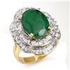 Image 1 : 7.04 CTW Emerald & Diamond Ring 14K Yellow Gold - REF-159N3Y - 13099