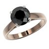 Image 2 : 2.59 CTW Fancy Black VS Diamond Solitaire Engagement Ring 10K Rose Gold - REF-55N5Y - 36564