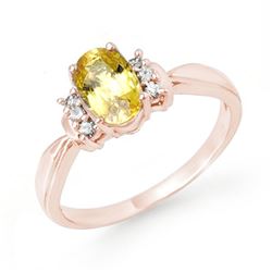 1.40 CTW Yellow Sapphire & Diamond Ring 14K Rose Gold - REF-36X4T - 14071