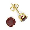 Image 2 : 4 CTW Garnet Designer Inspired Solitaire Stud Earrings 18K Yellow Gold - REF-29Y3K - 21824