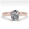 Image 1 : 1 CTW Oval Cut VS/SI Diamond Engagement Designer Ring 18K Rose Gold - REF-280K3W - 32405