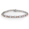 Image 1 : 6.0 CTW Pink Tourmaline & Diamond Bracelet 18K White Gold - REF-132H5A - 14141