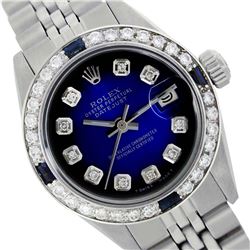 Rolex Men's Stainless Steel, QuickSet, Diam Dial & Diam/Sapphire Bezel - REF-521T4K