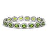 Image 1 : 21.13 CTW Peridot & Diamond Halo Bracelet 10K White Gold - REF-286T5M - 40628
