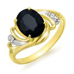 2.53 CTW Blue Sapphire & Diamond Ring 10K Yellow Gold - REF-22T8M - 12672