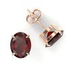 Image 2 : 7 CTW Garnet Designer Inspired Solitaire Stud Earrings 14K Rose Gold - REF-27X6T - 21662