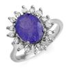 Image 1 : 3.05 CTW Tanzanite & Diamond Ring 18K White Gold - REF-121H6A - 13802