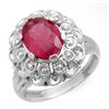 Image 1 : 2.25 CTW Ruby Ring 10K White Gold - REF-29K8W - 10217