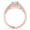 Image 4 : 2.02 CTW Certified VS/SI Princess Diamond 2Pc Set Solitaire Halo 14K Rose Gold - REF-463X3T - 31395