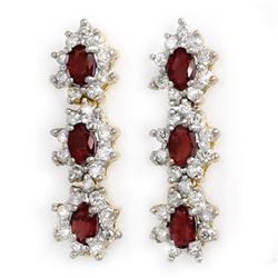2.81 CTW Ruby & Diamond Earrings 14K Yellow Gold - REF-90X2T - 14287