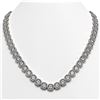 37.60 CTW Cushion Diamond Designer Necklace 18K White Gold - REF-6959M6H - 42713