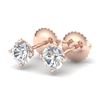 0.65 CTW VS/SI Diamond Solitaire Art Deco Stud Earrings 18K Rose Gold - REF-97N3Y - 37296