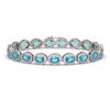 14.82 CTW Swiss Topaz & Diamond Halo Bracelet 10K White Gold - REF-230N4Y - 40484