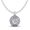 1.15 CTW VS/SI Diamond Solitaire Art Deco Stud Necklace 18K White Gold - REF-315M2H - 37055
