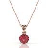 Image 2 : 2 CTW Pink Tourmaline Designer Solitaire Necklace 14K Rose Gold - REF-32M8H - 22035