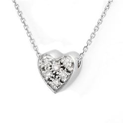 0.20 CTW Certified VS/SI Diamond Necklace 18K White Gold - REF-38X2T - 10078