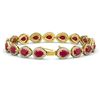 Image 2 : 21.69 CTW Ruby & Diamond Halo Bracelet 10K Yellow Gold - REF-315W5F - 41095