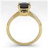 Image 4 : 1.50 CTW Black Diamond Engagement Designer Ring 14K Yellow Gold - REF-51T3M - 38471