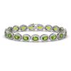 13.87 CTW Peridot & Diamond Halo Bracelet 10K White Gold - REF-251F6N - 40478