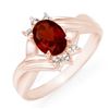 1.04 CTW Garnet & Diamond Ring 14K Rose Gold - REF-20N8Y - 12510