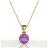 Image 2 : 2 CTW Amethyst Designer Inspired Solitaire Necklace 18K Yellow Gold - REF-24W9F - 22010