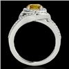 Image 2 : 1.9 CTW Certified Si/I Fancy Intense Yellow Diamond Solitaire Halo Ring 10K White Gold - REF-209N3Y 