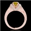 Image 2 : 1.75 CTW Certified Si Intense Yellow Diamond Solitaire Antique Ring 10K Rose Gold - REF-218Y2K - 347