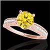 Image 1 : 1.21 CTW Certified Si Intense Yellow Diamond Solitaire Antique Ring 10K Rose Gold - REF-161N8Y - 347