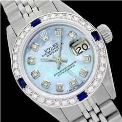 Rolex Men's Stainless Steel, QuickSet, Diam Dial & Diam/Sapphire Bezel - REF-521T2K