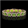 Image 1 : 33.37 CTW Peridot & Diamond Halo Bracelet 10K Rose Gold - REF-405T5M - 41550