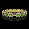 Image 2 : 33.37 CTW Peridot & Diamond Halo Bracelet 10K Rose Gold - REF-405T5M - 41550