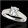 Image 1 : 1 CTW H-SI/I Certified Diamond Solitaire Ring 10K White Gold - REF-138T2M - 35525