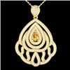 Image 1 : 2 CTW Yellow Sapphire & Micro VS/SI Diamond Designer Necklace 18K Yellow Gold - REF-178W2F - 21278