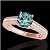 Image 1 : 1.82 CTW Si Certified Fancy Blue Diamond Solitaire Ring 10K Rose Gold - REF-254N5Y - 34958