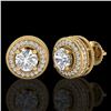 Image 2 : 2.09 CTW VS/SI Diamond Solitaire Art Deco Stud Earrings 18K Yellow Gold - REF-254W5F - 37141