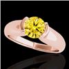Image 1 : 1 CTW Certified Si/I Fancy Intense Yellow Diamond Solitaire Ring 10K Rose Gold - REF-207A3X - 35181