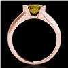 Image 2 : 1 CTW Certified Si/I Fancy Intense Yellow Diamond Solitaire Ring 10K Rose Gold - REF-207A3X - 35181