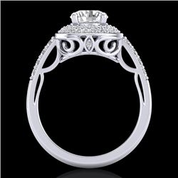 1.7 CTW VS/SI Diamond Solitaire Art Deco Ring 18K White Gold - REF-436A4X - 37253