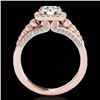 Image 2 : 1.75 CTW H-SI/I Certified Diamond Solitaire Halo Ring 10K Rose Gold - REF-194H5A - 34311