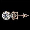 Image 2 : 2.50 CTW Certified H-SI/I Quality Diamond Solitaire Stud Earrings 10K Rose Gold - REF-435W2F - 33101